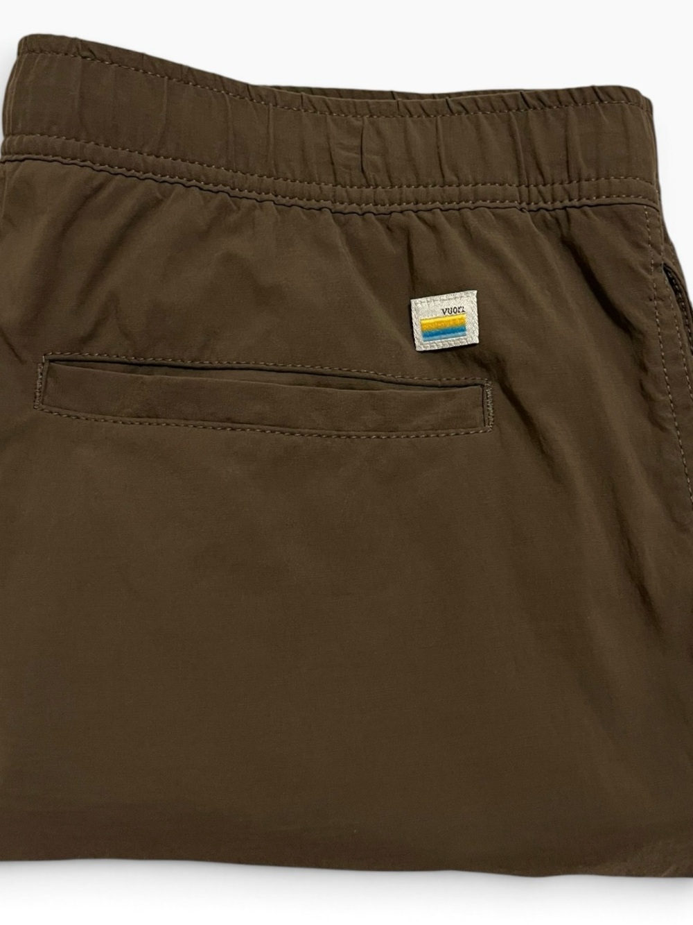 VUORI Men’s Greenish Gray Technical Climber Short V384 Drawstring Shorts Size Xl
